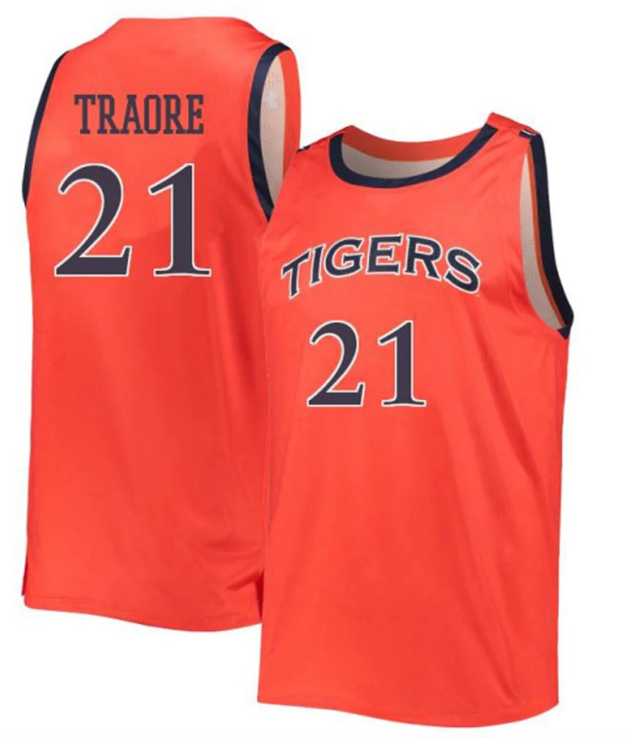 Yohan Traore Jersey Auburn Tigers College Basketball #21