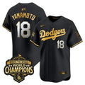 Yamamoto Jersey #18 Dodgers 2025 Back-To-Back Champions Stitched