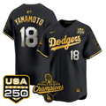 Yamamoto Jersey #18 Dodgers 2025 World Series Champions 250 USA Stitched