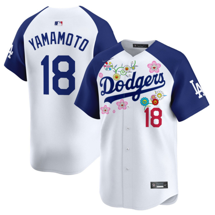 Yamamoto Jersey #18 Dodgers x Takashi Murakami 2025 Vapor Limited Stitched