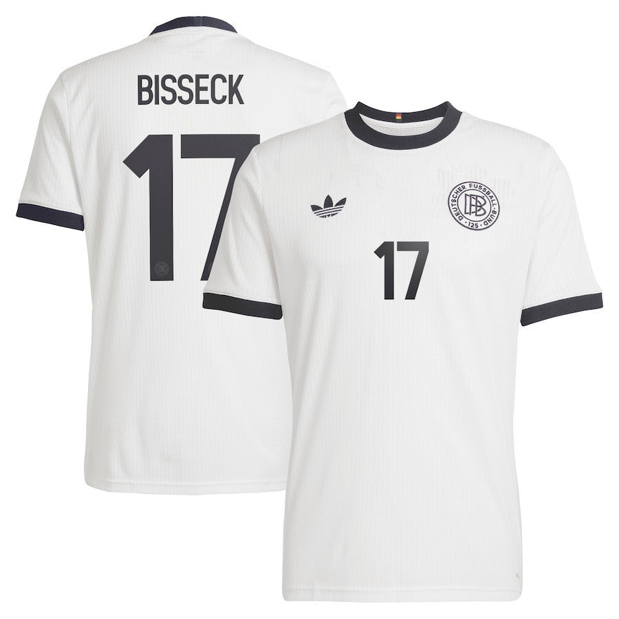 Yann Aurel Bisseck 17 Germany National Team 125th Anniversary Men Jersey – White