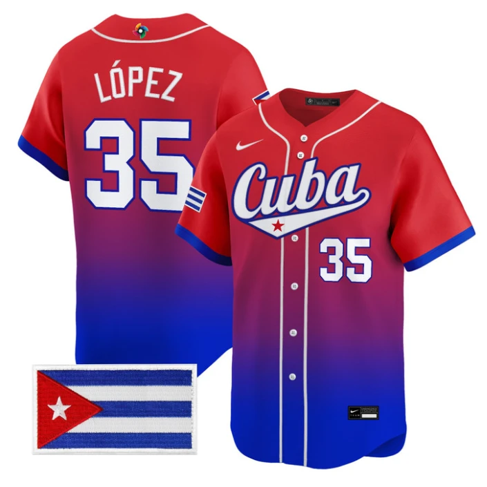 Yoan López Jersey #35 Cuba World Baseball Classic 2026 Stitched