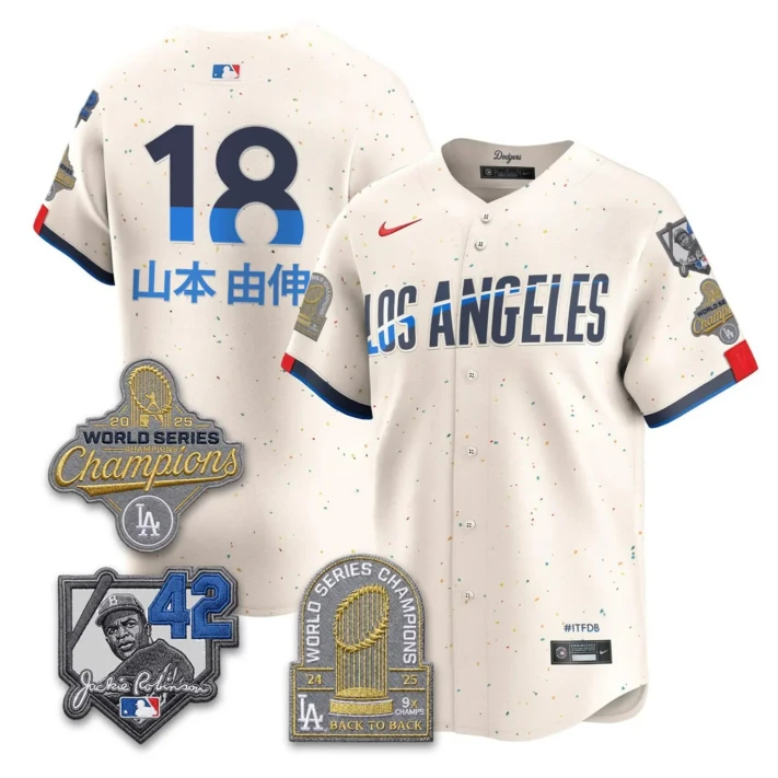 Yoshinobu Yamamoto #18 Dodgers Cream Jersey - All Stitched