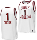 Zia Cooke Jersey #1 South Carolina Gamecocks Basketball Throwback Replica White