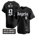 Zach Neto Jersey #9 Los Angeles Angels Gothic Halo Edition Stitched