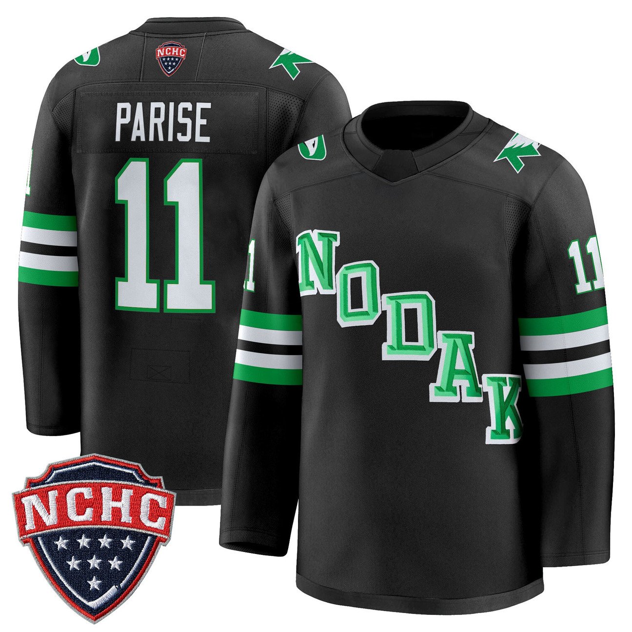 Zach Parise Jersey #11 North Dakota Fighting Hawks 2025-26 Stitched Black