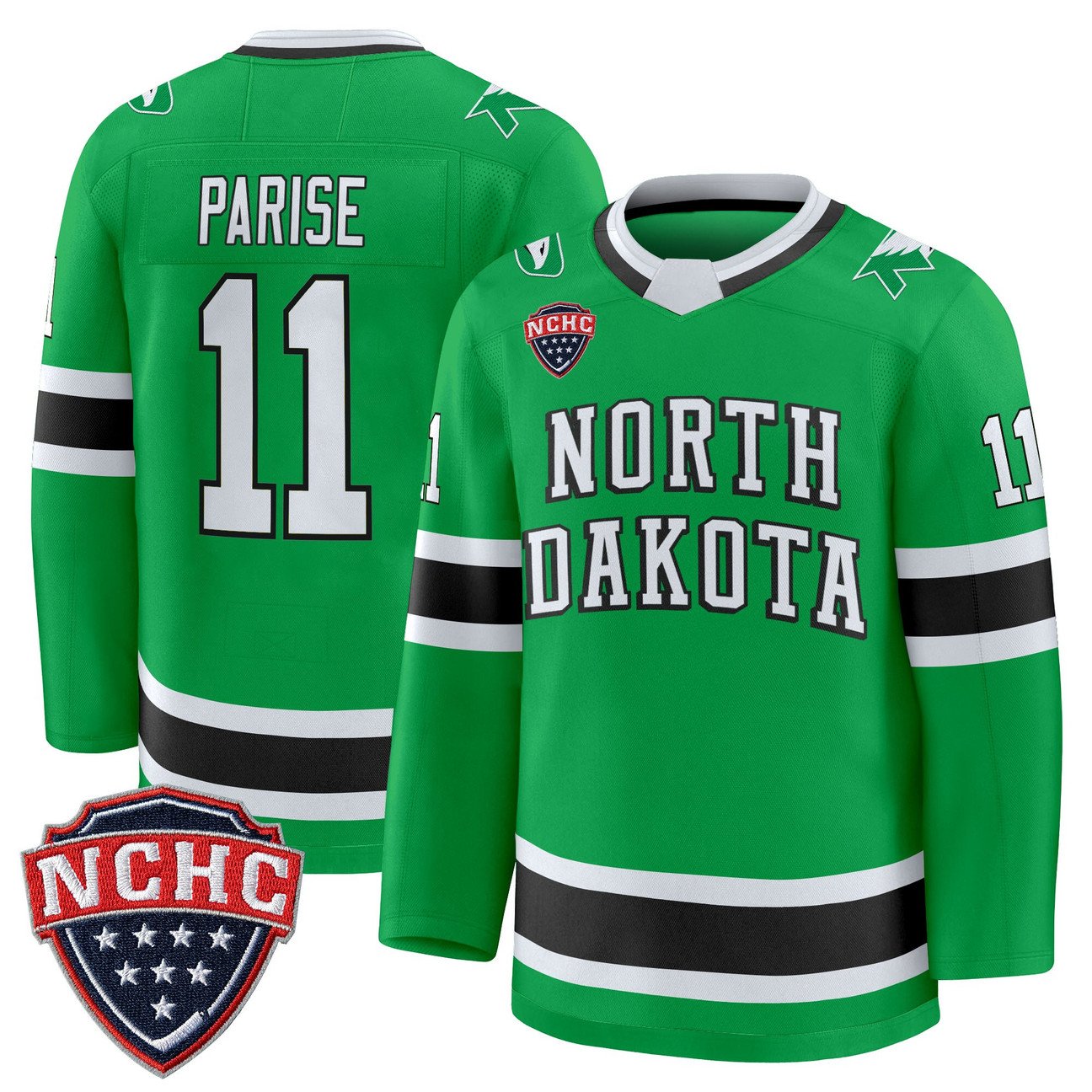 Zach Parise Jersey #11 North Dakota Fighting Hawks 2025-26 Stitched Black