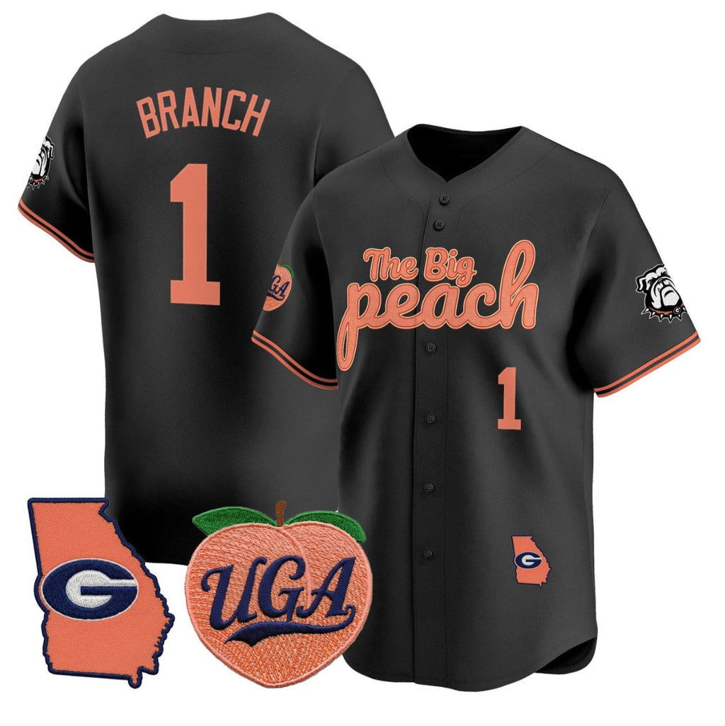 Zachariah Branch Jersey #1 Georgia Bulldogs The Big Peach Baseball Stitched