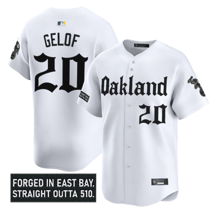 Zack Gelof Jersey #20 Oakland Athletics Gothic East Bay Edition Stitched