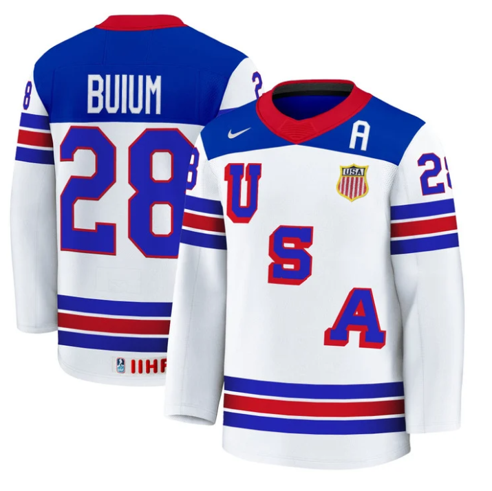 Zeev Buium Jersey #28 USA Hockey 2025 Premium Stitched Away