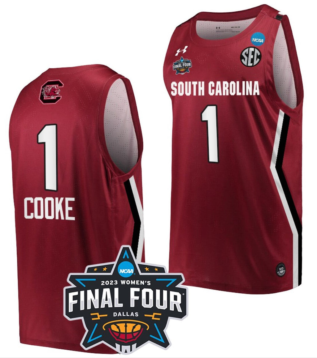 Zia Cooke Jersey South Carolina Gamecocks College Basketball 2023 NCAA Final Four Garnet Garnet #1