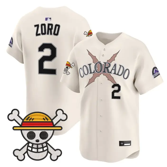 Zoro Jersey #2 Colorado Rockies One Piece Premier Limited Stitched