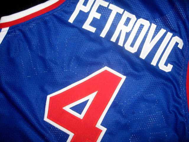 Drazen Petrovic Jersey #4 Jugoslavija Basketball Blue