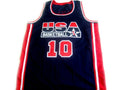 Clyde Drexler Jersey #10 Team USA Basketball Navy Blue