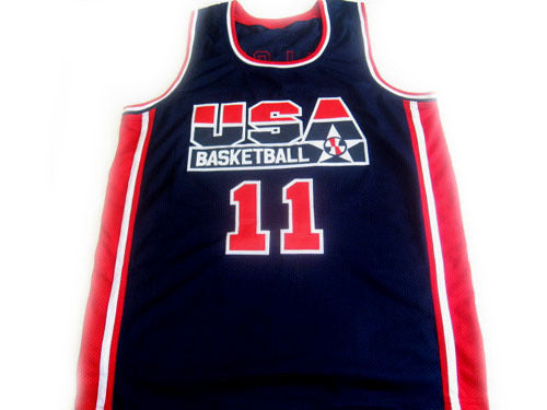 Karl Malone Jersey #11 Team USA BasketBall Navy Blue
