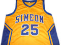 Derrick Rose Jersey #25 Simeon High School Basketball Yellow
