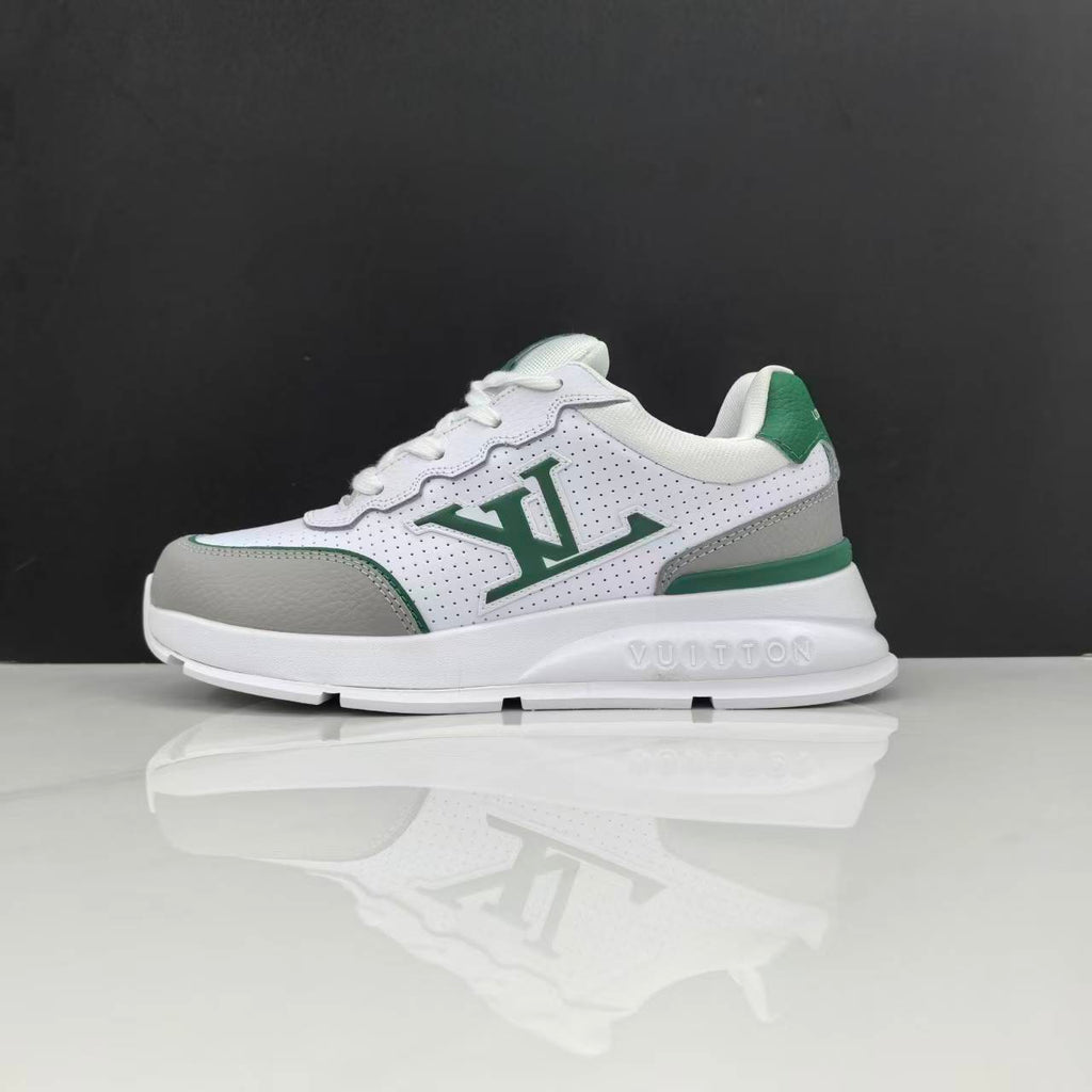 Luxury Lou Paris Classic Trainers Green White Shoes Sneakers