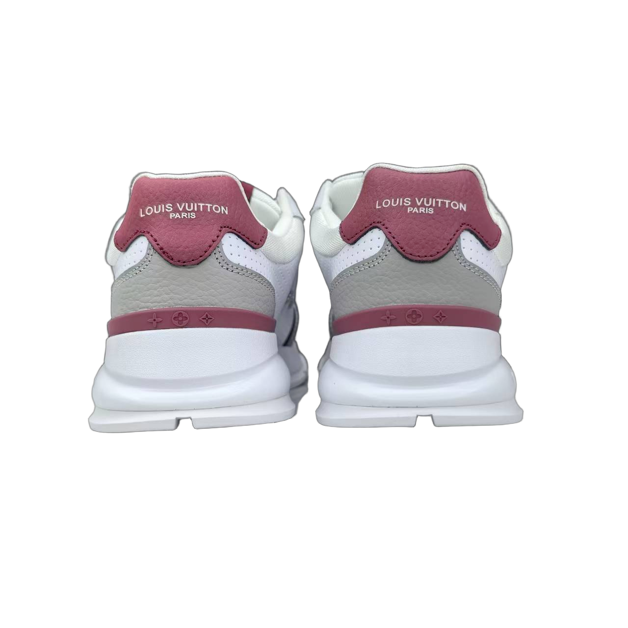 Luxury Lou Paris Classic Trainers White Grey Burgundy Shoes Sneakers