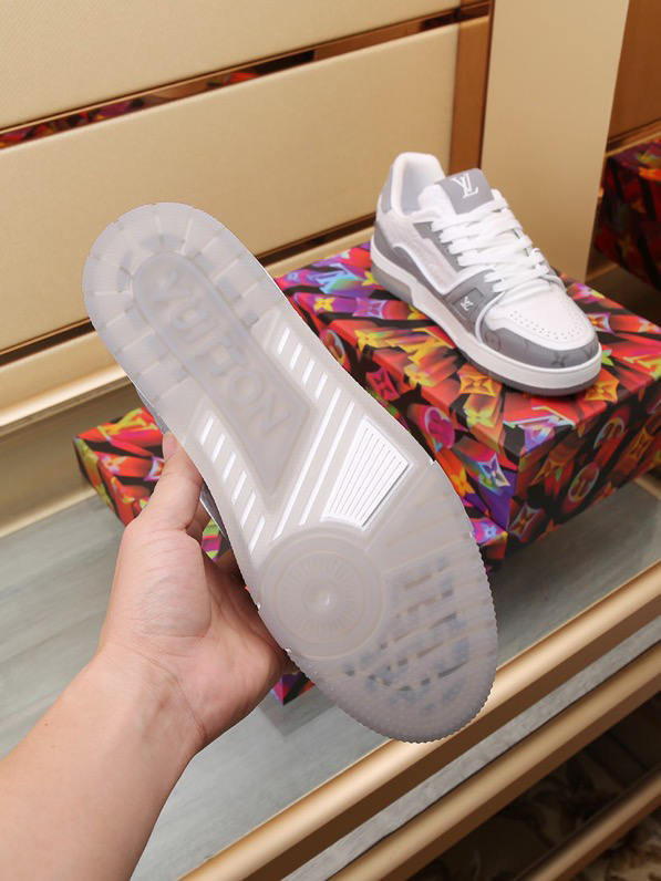 Luxury Trainer Skate Sneakers Shoes #54 Signature Gray White