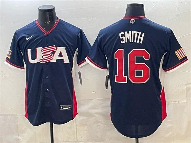 Will Smith Jersey #16 USA Baseball 2026 World Baseball Classic Stitched Navy