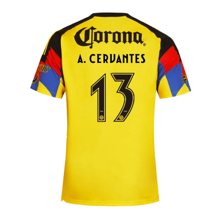 Club América 2025-26 A. Cervantes 13 Home Jersey – Yellow