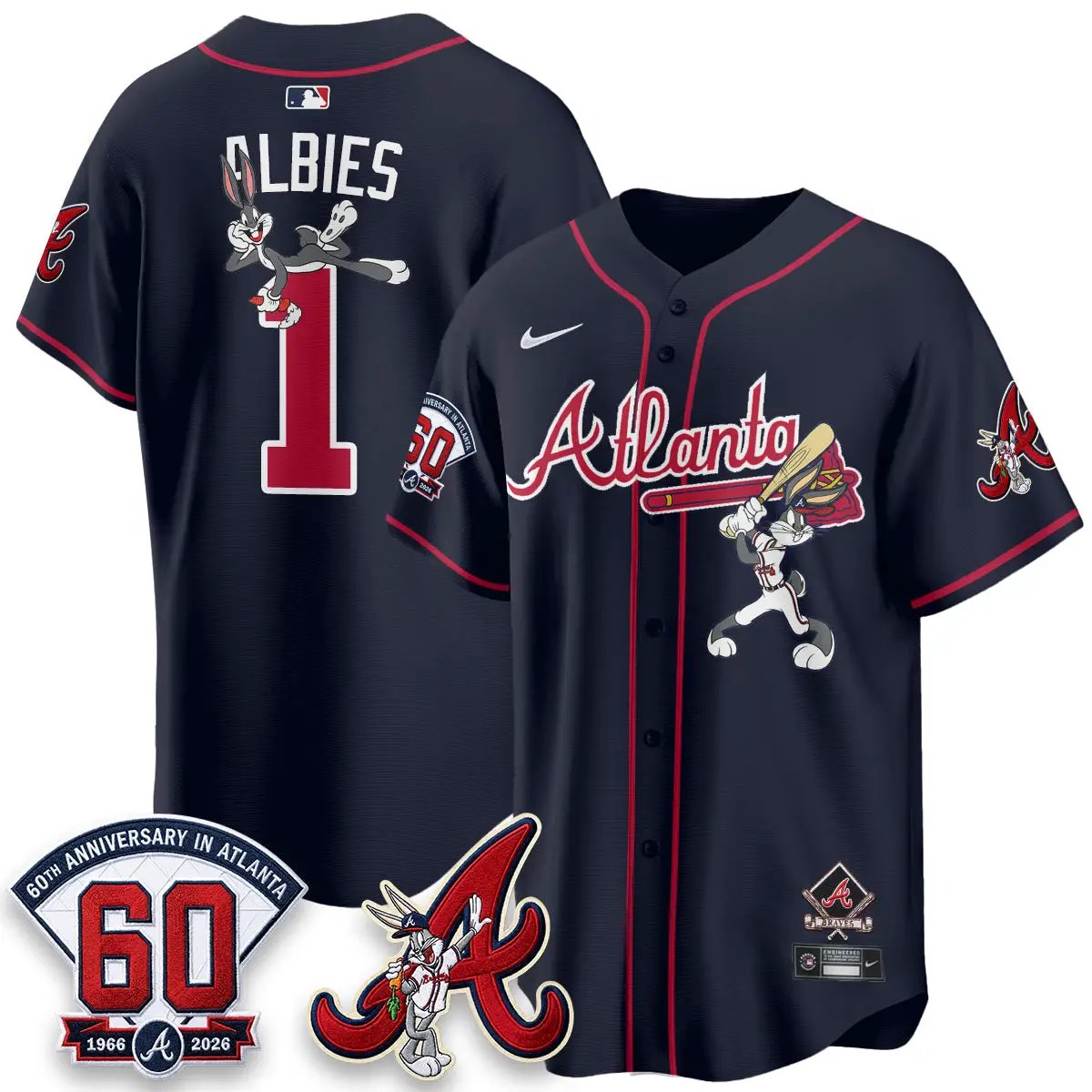 Men Atlanta Braves x Bunny Vapor Premier Limited Jersey - Stitched