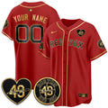 Boston Red Sox Tim Wakefield Memorial Patch Vaper Premier Limited Gold Edition Custom Jersey - All Stitched