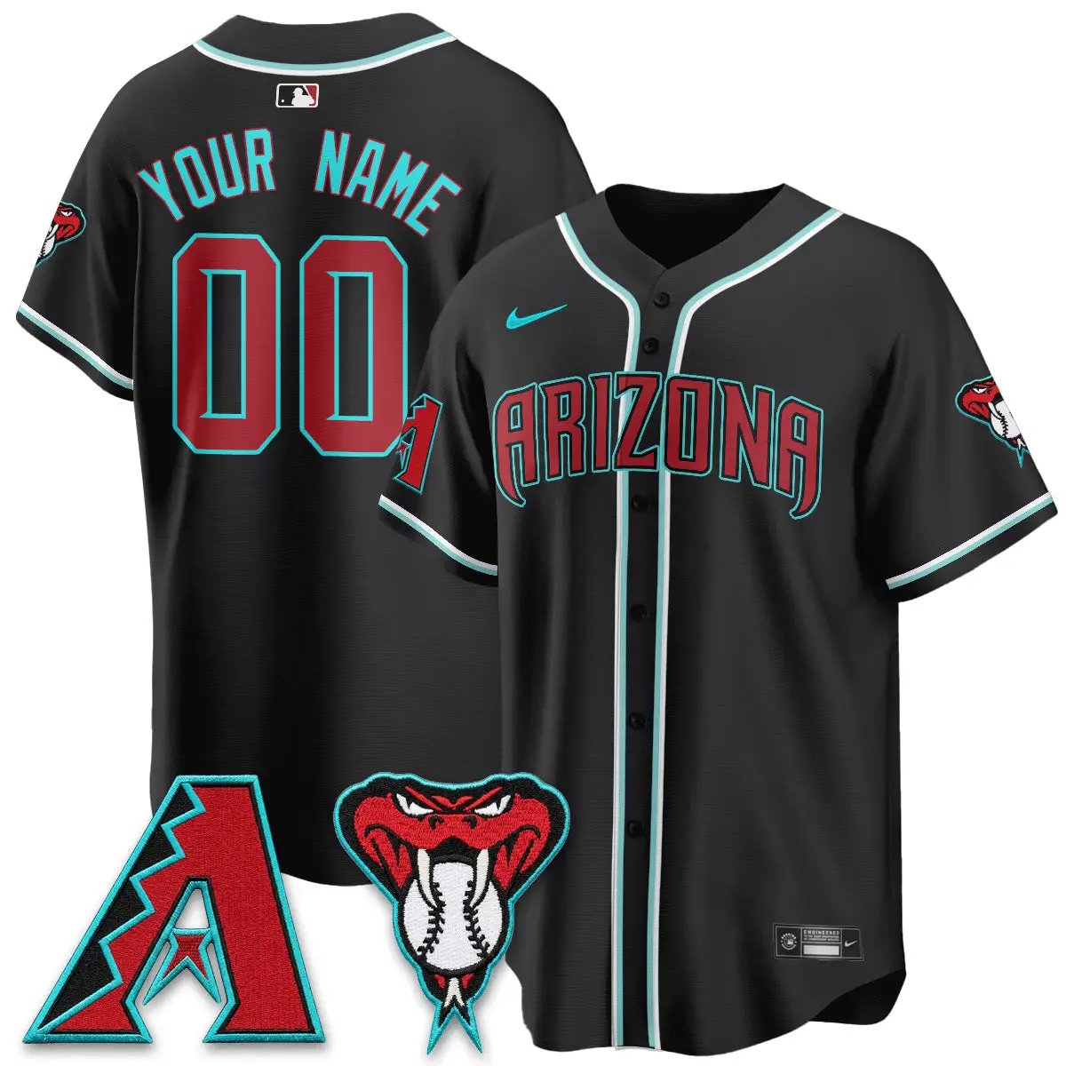 Arizona Diamondbacks Black Out Style Vapor Premier Limited Custom Jersey - All Stitched