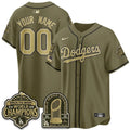 Los Angeles Dodgers New Era Olive 2026 Armed Forces Day Custom Jersey -All Stitched