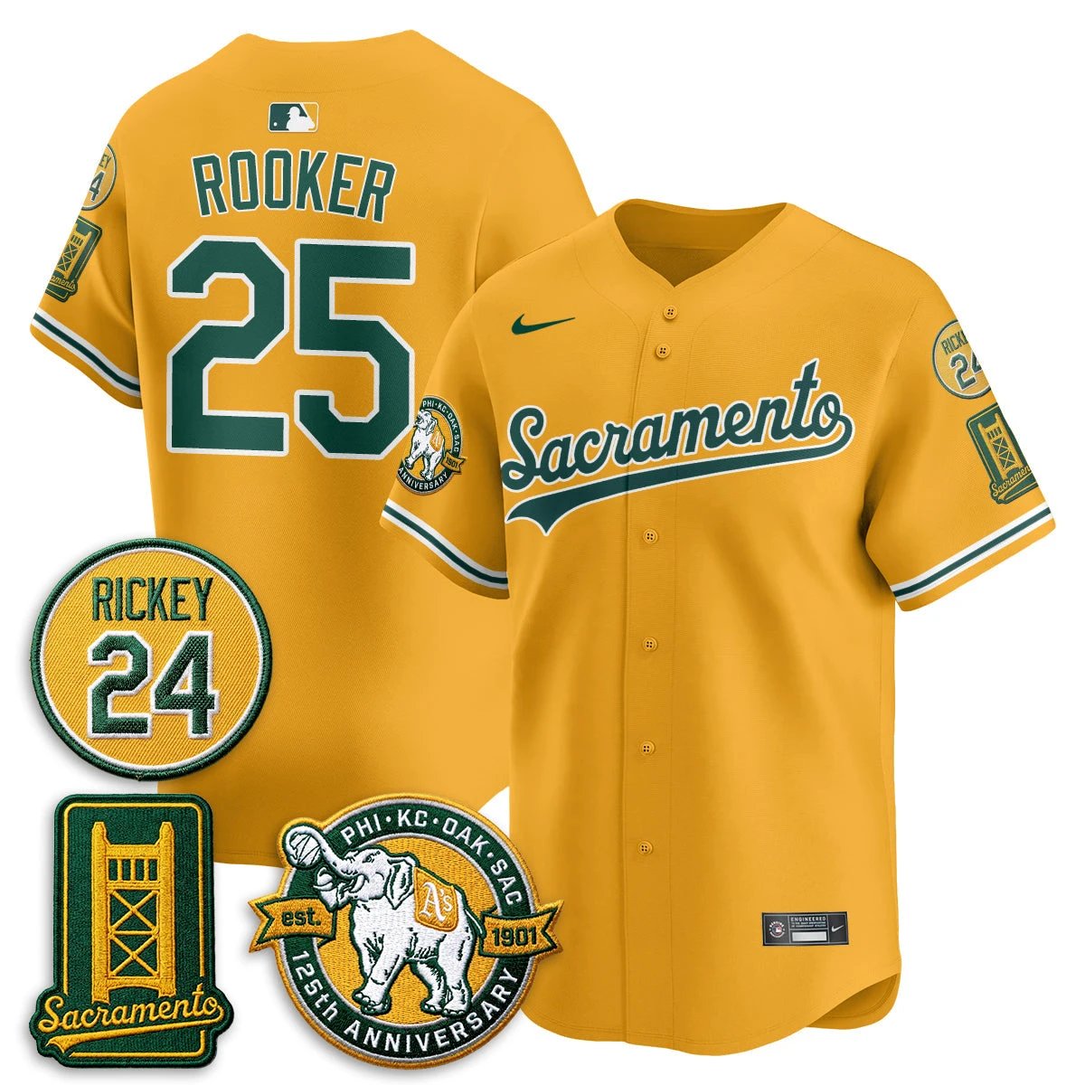 Oakland Athletics 2026 Alternate Sacramento - Celebrating 125 Years -  Limited Vapor Jersey - All Stitched