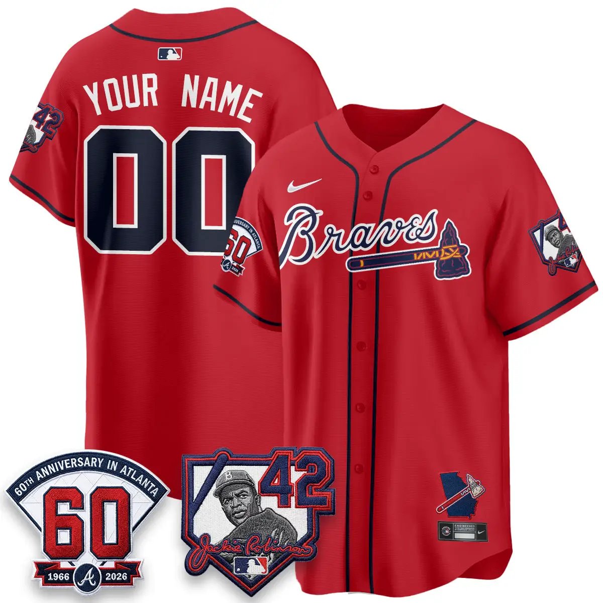 Atlanta Braves 2026 Jackie Robinson Day Vapor Limited Custom Jersey - All Stitched