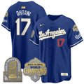 Men Los Angeles Dodgers Gold Collection Vapor Limited Jersey - 9x & B2B Champs - All Stitched