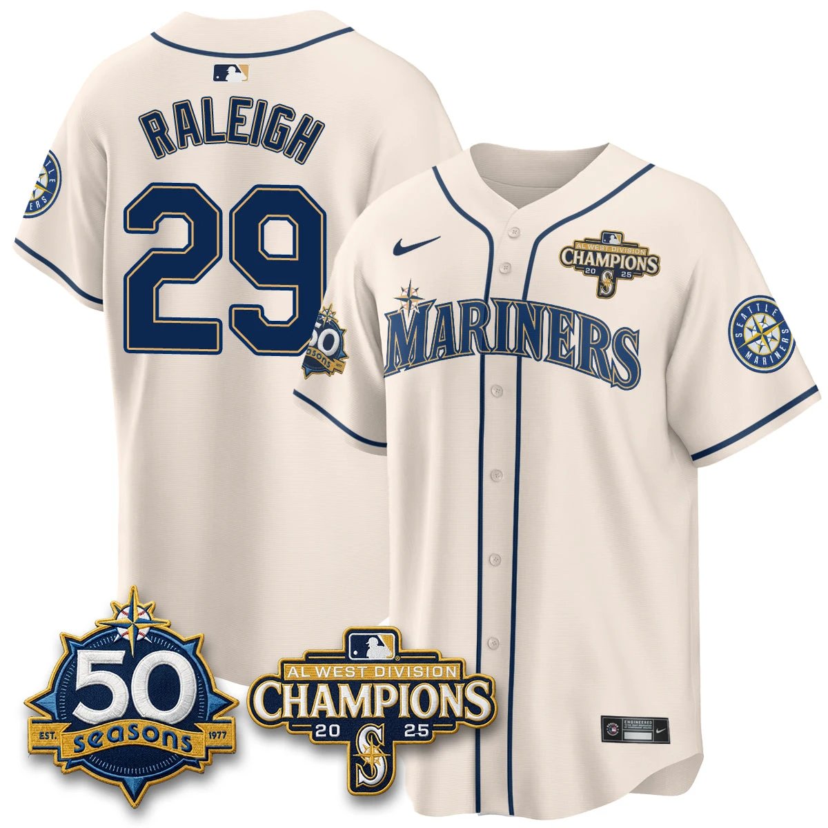 Men Seattle Mariners Vapor Premier Limited Jersey - 50th Anniversary & AL West Division Champions - Steelheads Community Funds - All Stitched