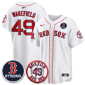 Men Boston Red Sox Tim Wakefield Memorial Patch Vaper Premier Limited Jersey - All Stitched V2