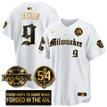 Men Milwaukee Brewers Bob Uecker Patch Vapor Premier Limited Jersey - Gothic Edition - All Stitched