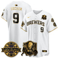 Men Milwaukee Brewers Bob Uecker - 54 Seasons for Brewers' Vapor Limited Gold Jersey - All Stitched