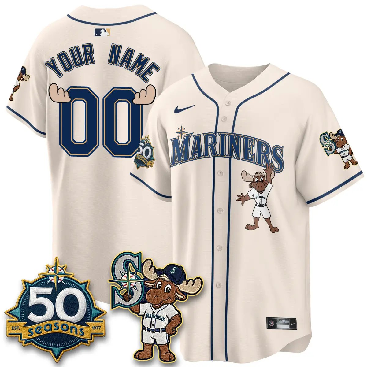Seattle Mariners Mascot Custom Jersey - All Stitched