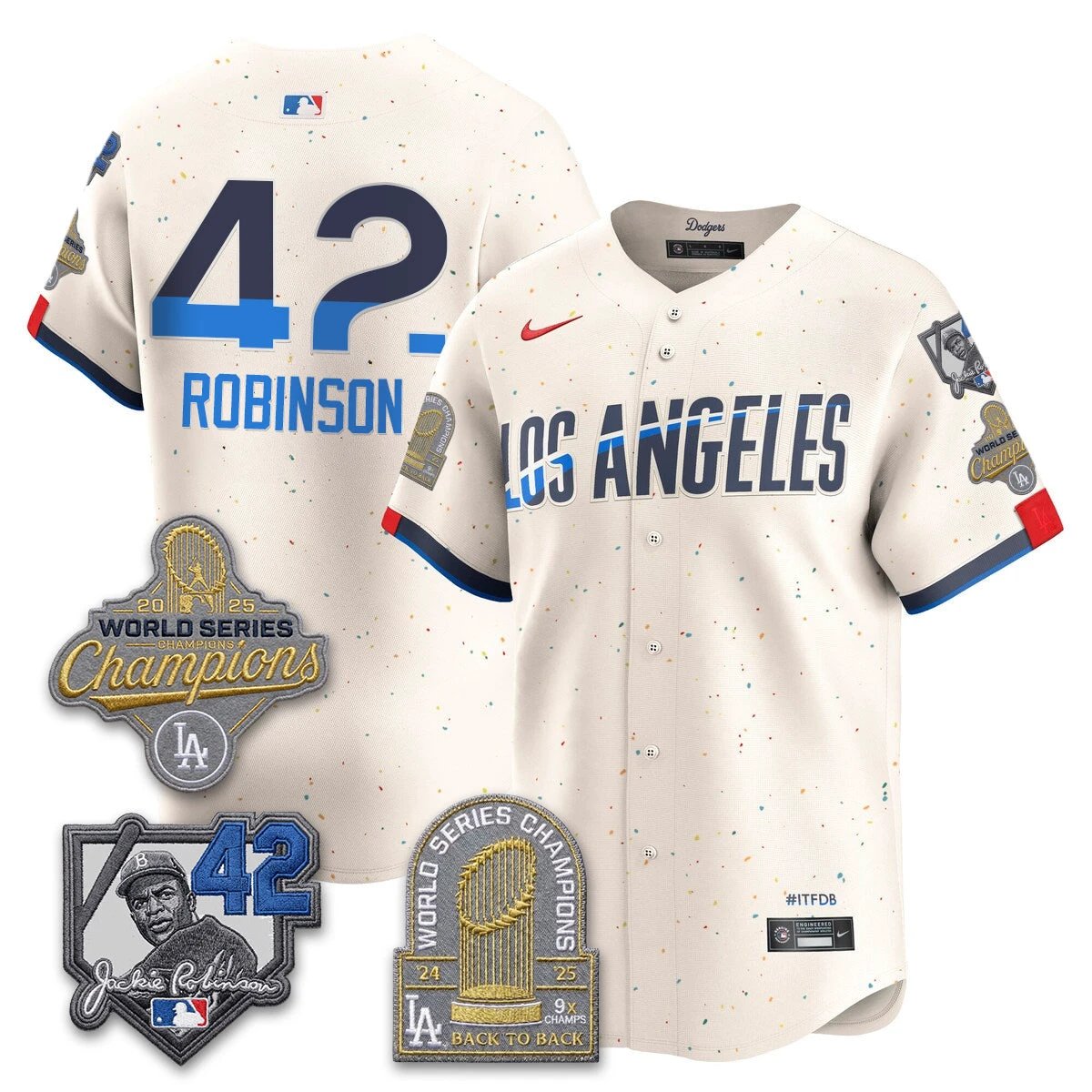 Men Los Angeles Dodgers 2026 Jackie Robinson New Era Vapor Limited Jersey - All Stitched