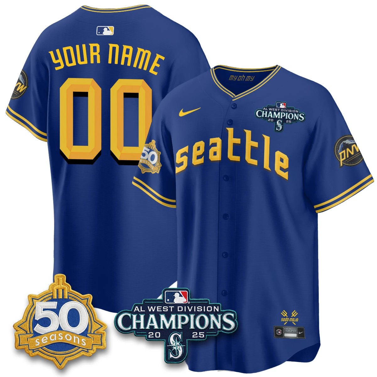 Seattle Mariners 2026 Vapor Custom Limited Jersey - 50th Anniversary - All Stitched