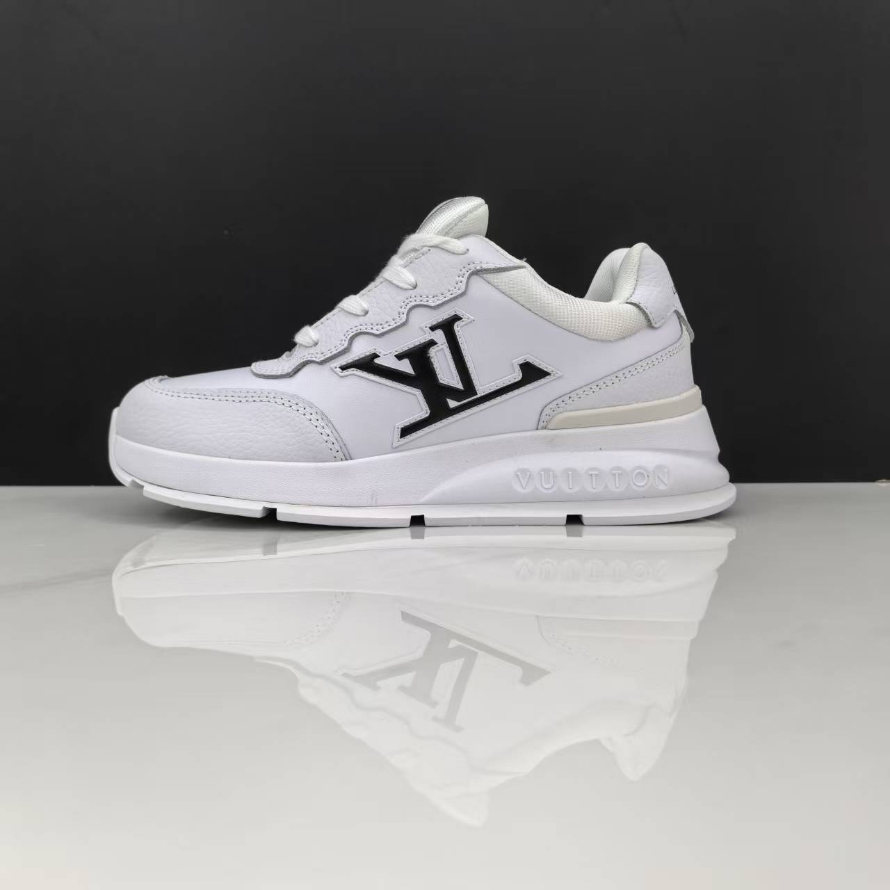 Luxury Lou Paris Classic Trainers White Black Shoes Sneakers