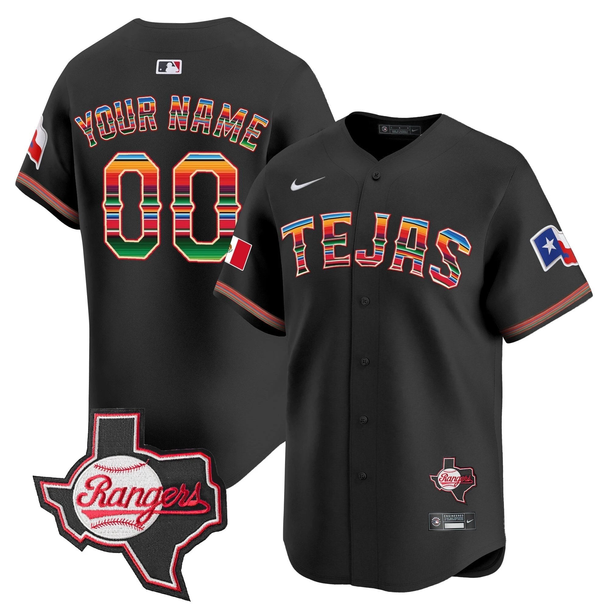 TEX Mexico Texas Patch Vapor Premier Limited Custom Jersey - All Stitched
