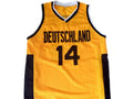 Dirk Nowitzki Jersey #14 Team Deutschland Germany Basketball Yellow