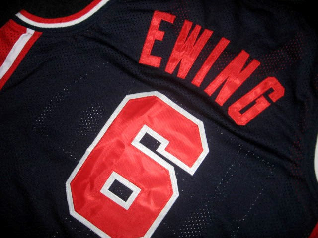 Patrick Ewing Jersey #6 Team Usa Basketball Navy Blue