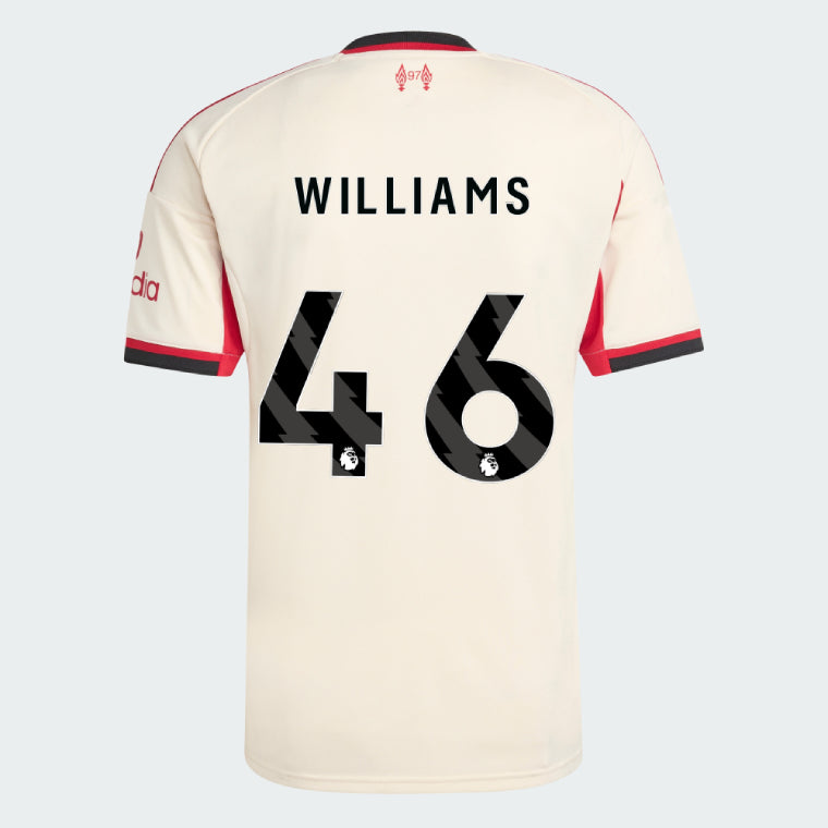 Liverpool 2025-26 WILLIAMS 46 Away Jersey – Cream