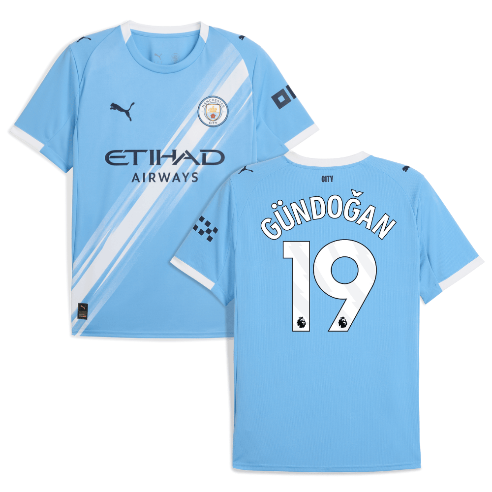 lkay Gundogan 19 Manchester City 2025-26 Home Men Jersey – Sky Blue