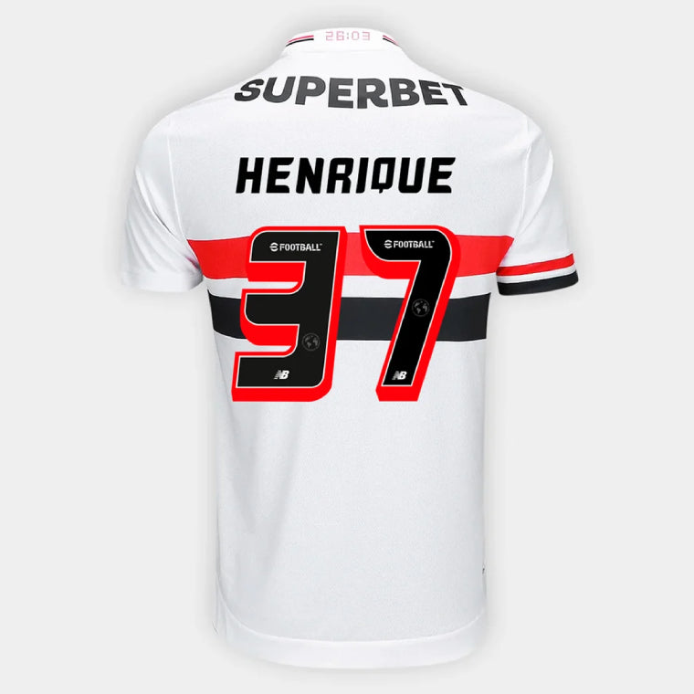 Sao Paulo FC HENRIQUE 37 Home 2025-26 Jersey – White