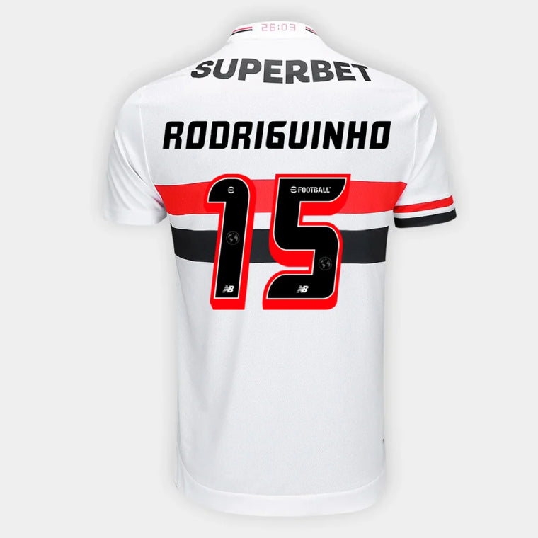 Sao Paulo FC RODRIGUINHO 15 Home 2025-26 Jersey – White